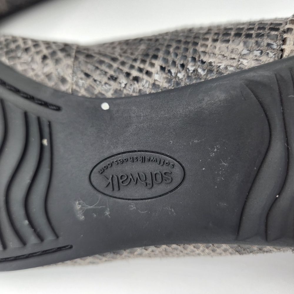 Softwalk Womens Sonoma‎ Gray/Black Leather Ballerina Flats 11 N - Picture 5 of 6